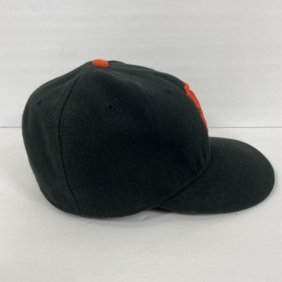 New Era SF Giants Baseball Hat MLB Cap Black Wool Mens size 7 Embroidered Orange - Picture 6 of 10
